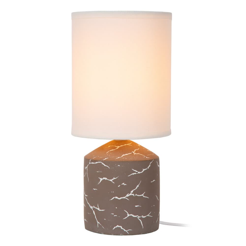 Lucide FRAN - Tafellamp - Ø 13 cm - 1xE14 - Taupe - Essential