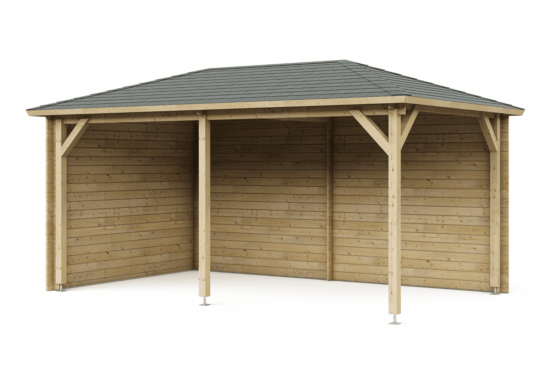 Interflex Paviljoen P3050 Geïmpregneerd 520x318 cm 28 mm vuren groen geïmpregneerd