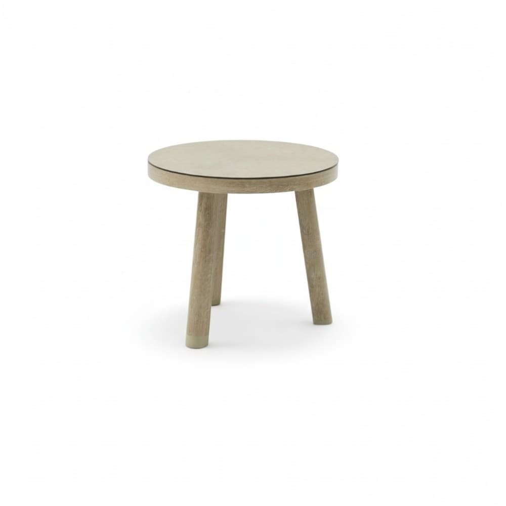 Beau koffietafel | aluminium + keramiek | Natural | 50cm rond
